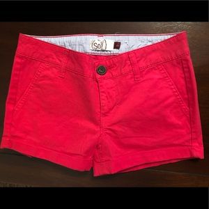 So Authentic American Heritage Shortie Short Juniors Low Rise Shorts Pink Size 0